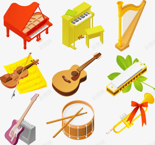 乐器矢量图标的创意素材 为音乐世界注入视觉活力